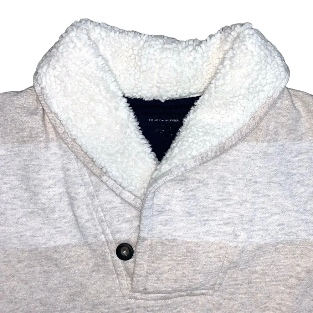 Tommy Hilfiger Stripped Pullover Sweater Medium Collared Spring Layering Casual